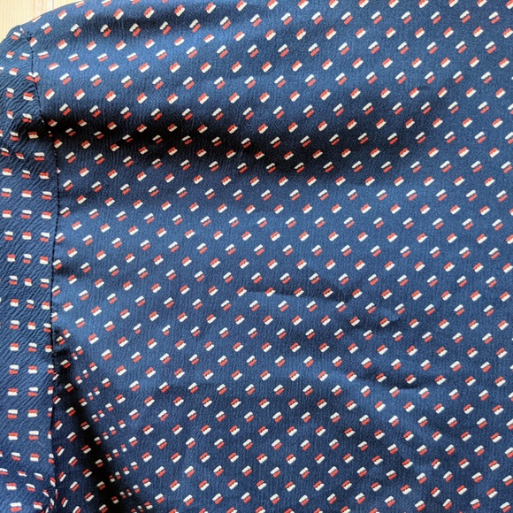 Vintage Navy Square Dot Mod Style Button-Up Shirt Dress - Picture 5 of 6